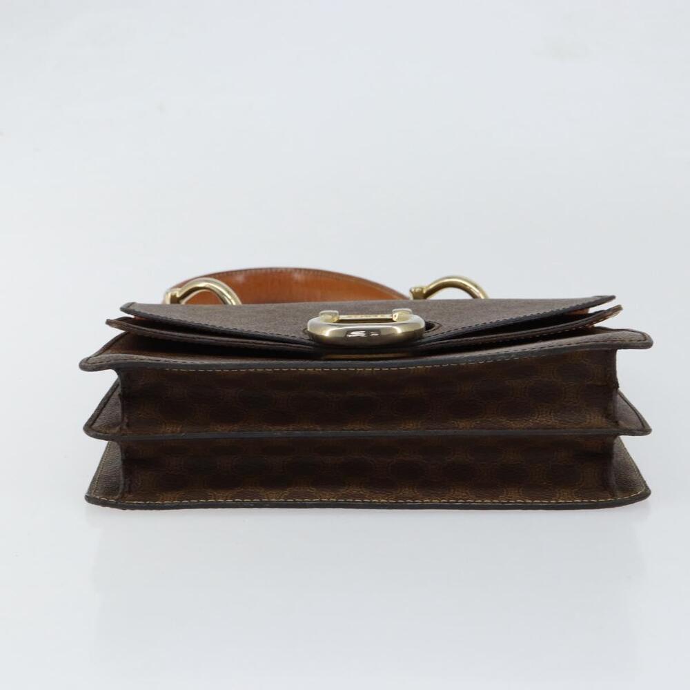 CELINE Macadam Canvas Hand Bag PVC Leather Brown Gold Auth ar13810 - Picture 5 of 16
